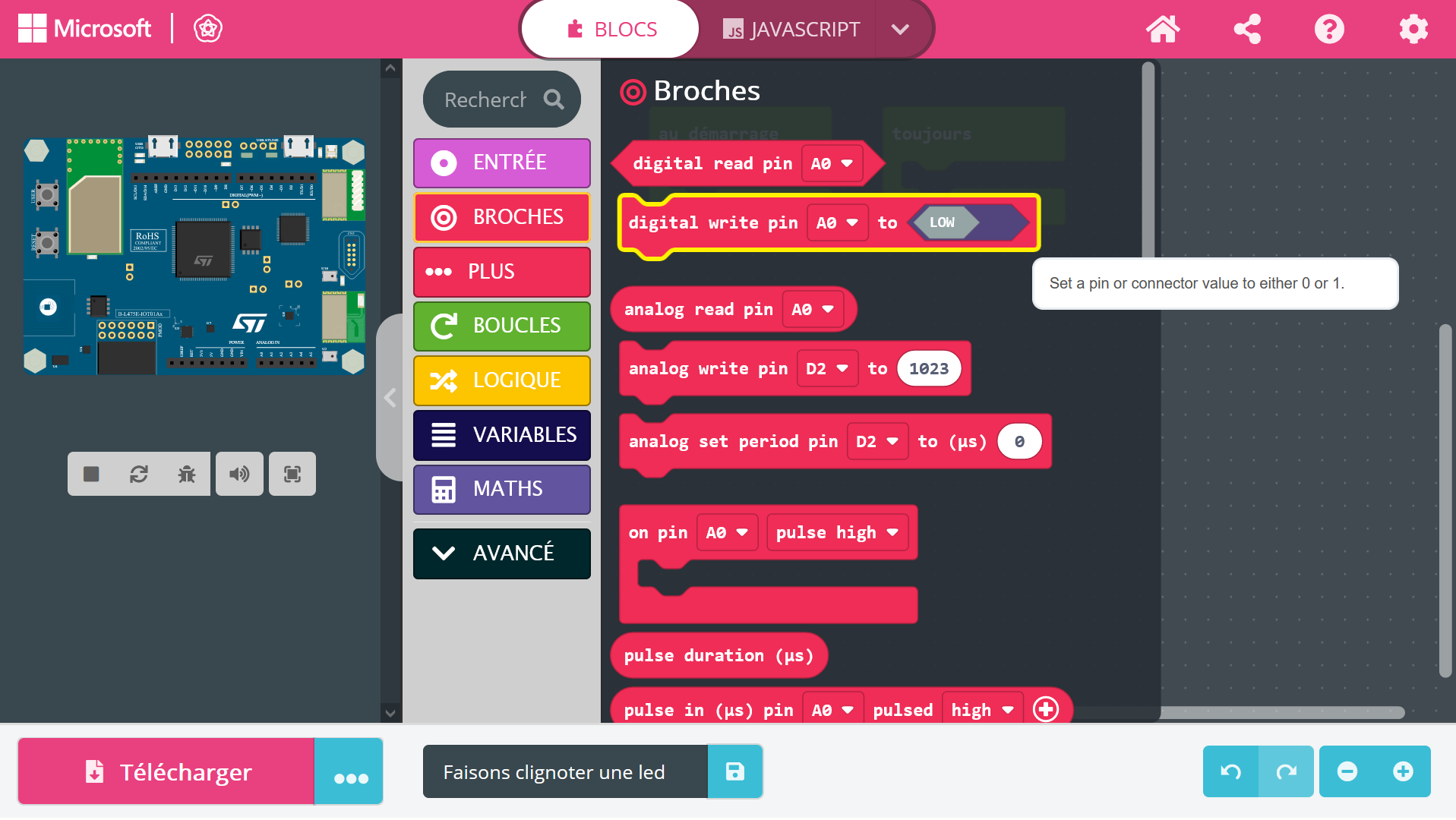 Broche digital write